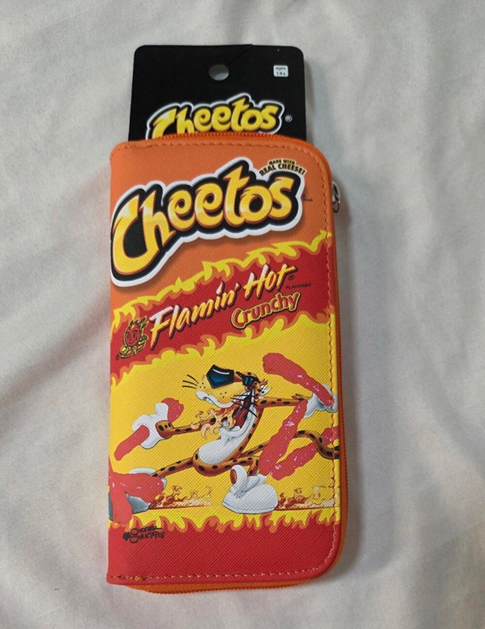 Cheetos Flamin Hot Crunchy Wallet Wristlet Chester Cheetah NWT Zip